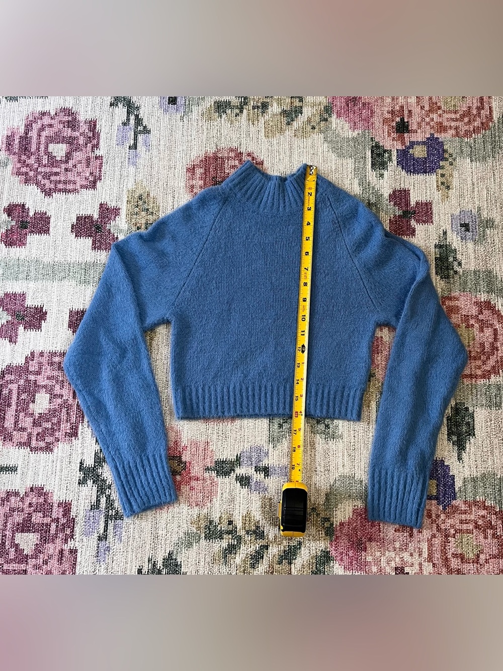 Urban Outfitters Sky Blue Mock Neck Cropped Sweater